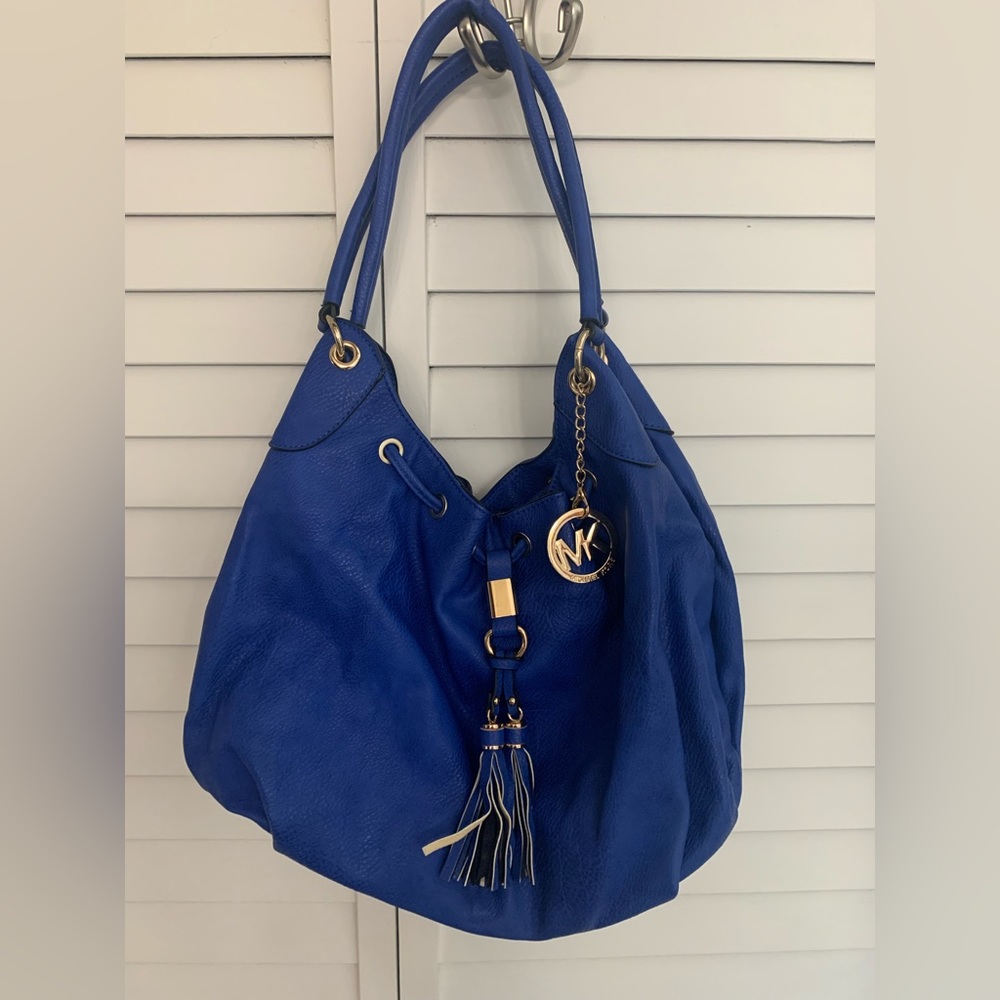 MK XL Bright Blue Tote w Shoulder Strap